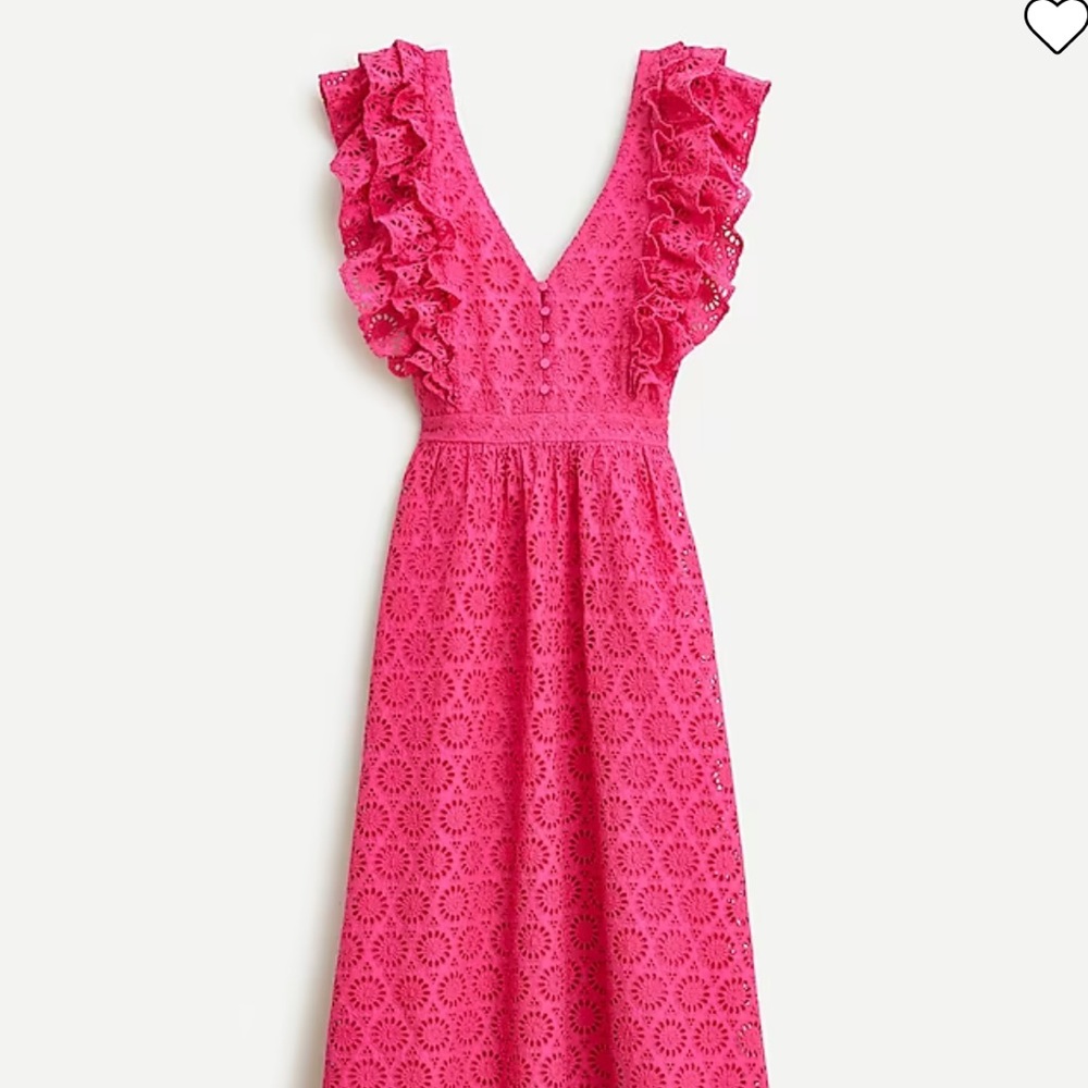 J. Crew Ruffle Sleeve Eyelet Maxi Dress - NWT